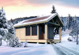 Snow Fox Log Cabin Model