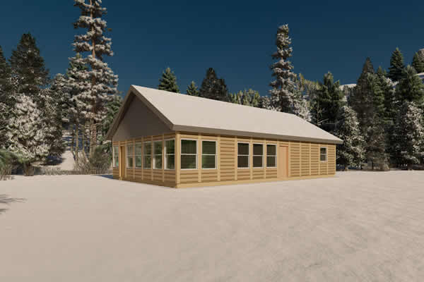 Merganser Log Cabin Model